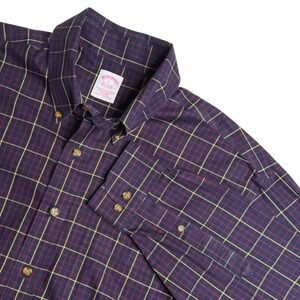 Brooks Brothers Traditional Fit The Original Polo Shirt Non-Iron Plaid Mens Sz L
